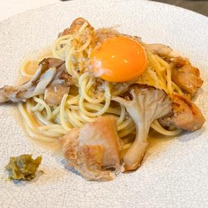 鶏とキノコの和風パスタ
