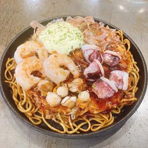 関西お好み 海鮮玉 もだん焼き(イカ・海老・帆立・麺)【マヨ】