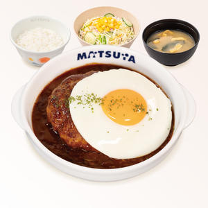 デミたまハンバーグ定食(味噌汁付)