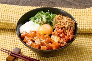 【韓国風】サーモンキムチユッケねば丼 Salmon ＆ Kimchi Yukhoe Neba-Don