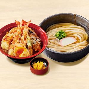 久兵衛屋 【満腹久セット】かけうどん・上月見天丼