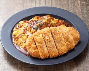 チキンデミオムライス&ロースかつ Demi-Glace Chicken Omelette Rice with Pork Loin Cutlet