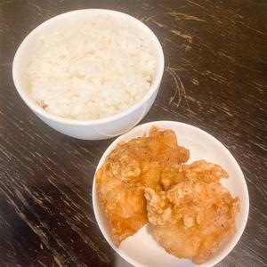 唐揚げ、ご飯セット