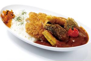 野菜カツカレー