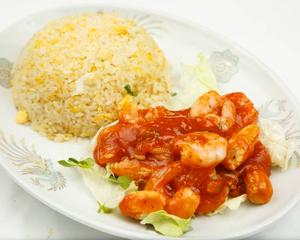 エビチリソース+五目炒飯プレート