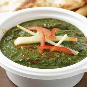 ほうれん草チキンカレーセット、ナンorライス付 Sag Chickin Curry＆Nan or Rice