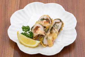 地鶏の梅しそチーズ磯辺揚げ