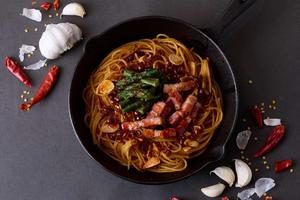 【激辛】アスパラとベーコンのペペロンチーノ Asparagus ＆ Bacon Spicy Peperoncino