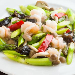 エビとアスパラ炒め
