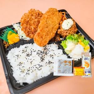 Dセット 粗挽きメンチカツと白身魚フライと若鶏もも唐揚げ