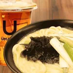 わかめとねぎの鶏白湯うどん ＆ 台湾鉄観音茶