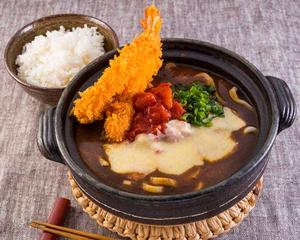 エビフライのトマトチーズカレーうどんライスセット