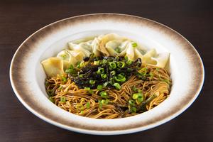 葱油拌麺/ネギ油のまぜ麺-肉ワンタン(パクチー)