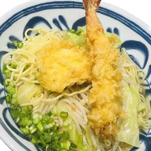 あごだしらーめん(えび天、鶏天入り)