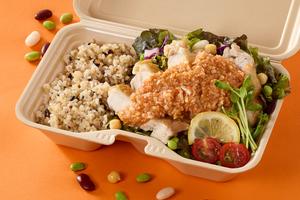 鶏あえずタンパク 旨辛ねぎ塩麹チキンの十八穀米のセット Spicy Green Onion Salt Koji Chicken ＆ Mixed Grain Rice Set