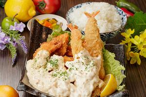 【弁当】タルタルたっぷり!チキン南蛮6個+エビフライ2個弁当