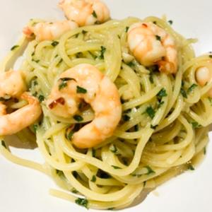 青じそと小エビのパスタ