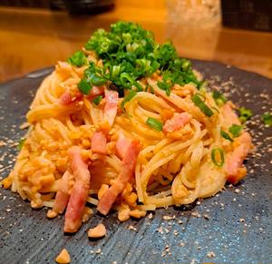 納豆のペペロンチーノ