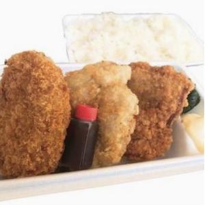 唐揚げコロッケ弁当(醤油1個 旨塩1個 コロッケ1個 ソース付き)