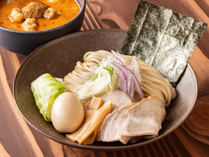 牛モツつけ麺 ご飯セット 赤