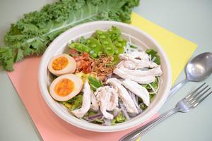 鶏むね肉と煮卵のサラダ Chicken breast ＆ boiled egg salad