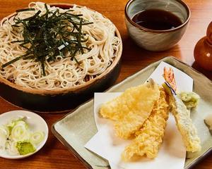 天ざる Chilled Soba Noodles with Tempura