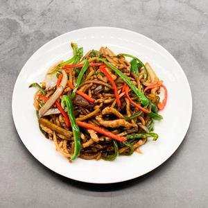 豚肉細切りとピーマン炒め 白ご飯付き
