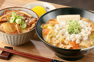 背脂マシ豚汁と豚焼肉小丼
