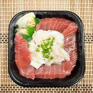 丼丸 まぐろ縁側丼 Tuna Flounder Edge Rice Bowl