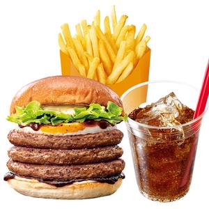 ゼッテリア ZETTERIA 【セット】トリプル絶品月見バーガー Triple ZEPPIN (Ultimate) Tsukimi Beef Burger with Egg Set