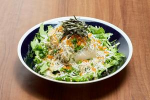 シラスと豆腐と水菜のゴマポン酢サラダ