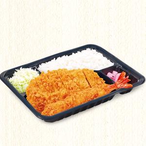 かつ庵 熟成ロースかつと大海老フライ弁当 Aged Pork Loin Cutlet + Large Fried Shrimp Combo Meal