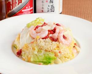 ぷりぷり海老の葱塩炒飯