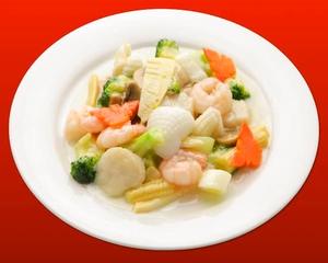 梅蘭 海鮮三種と野菜の炒め