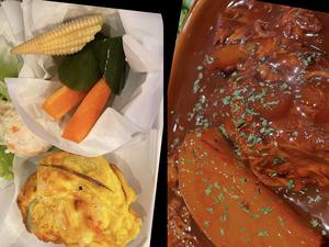 ぷるットロッポークシチュー＆ピクルス、フリッタータ、ポテトサラダ