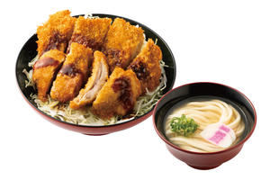 217_ソースチキンカツ丼ミニうどん付