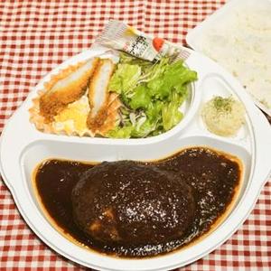 ハンバーグ＆白身魚ふらい デミグラスソース