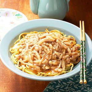 肉あんかけ焼きそばとスープ(餃子)セット