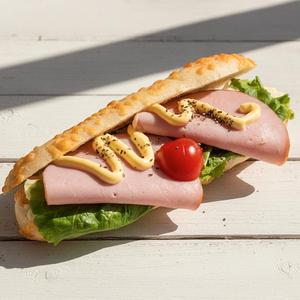 塩バターフランスのサンドイッチ(ハム＆クリームチーズ)