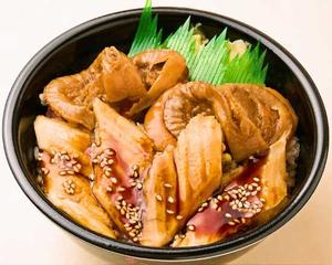 魚丼 煮ホタテ開き穴子丼(90)