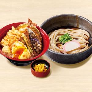 久兵衛屋 【満腹久セット】ぶっかけうどん・月見天丼