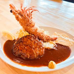 単品ハンバーグ＆エビフライ