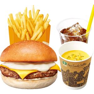 【ディナーセット】4種のチーズバーガーFour-cheeseBurger Dinner Set