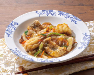 【米香監修】鱈(タラ)の唐揚げ野菜甘酢あんかけ