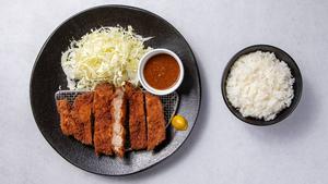 Wとんかつ定食 かみふらの地養豚