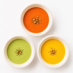 イエローキャロット×コーン×サツマイモの冷製ポタージュ