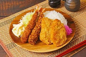 《三元豚》ひとくちカツ＆エビフライ弁当