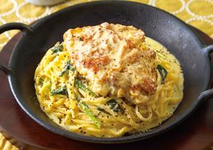 一枚チキンのカルボ並盛300gCarbonara with One-Piece Chicken - Regular Portion of 300g
