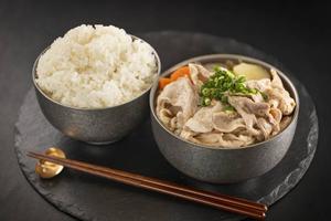(特製味噌白湯)豚肉増量 豚汁とほかほかごはん(大)(Special Miso White Soup)