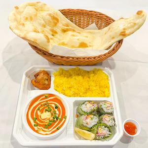 ナン又もライスも頂きマス・生春巻きコスパセット/Namaharumaki Saltron Rice＆ Choice Curry ＆ Naan Bento Set